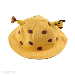 New product cute cartoon giraffe bucket hat sunhat for kids baby