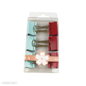 Popular products 6pcs office binder clips file clips for sale
