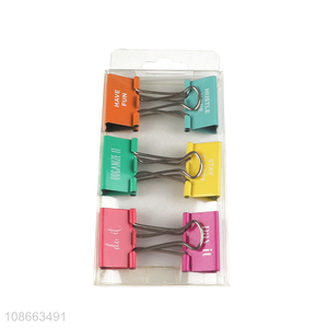 Hot products 6pcs metal binder paper clips for school office