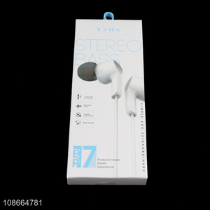 Good quality stereo bass in-ear wired earbud headphones with mic