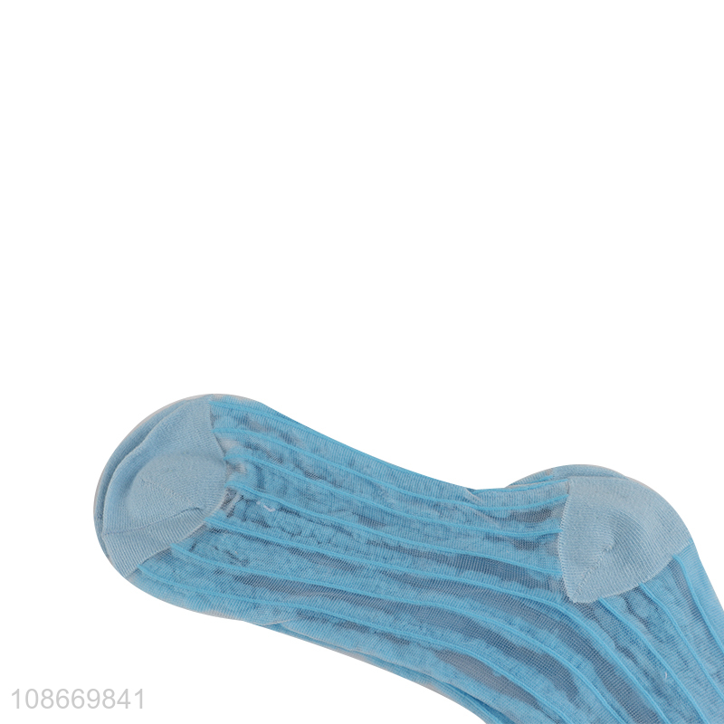 New product women's sheer socks stylish thin breathable crew socks
