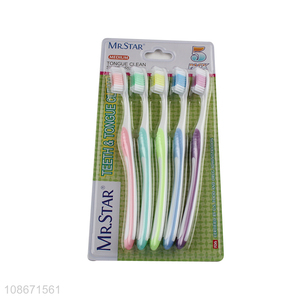 Wholesale 5 pieces soft bristle toothbrush for men women oral care