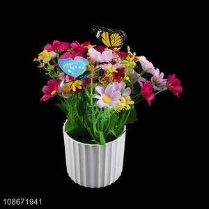 Top selling colourful fake flower bonsai simulation flower with butterfly