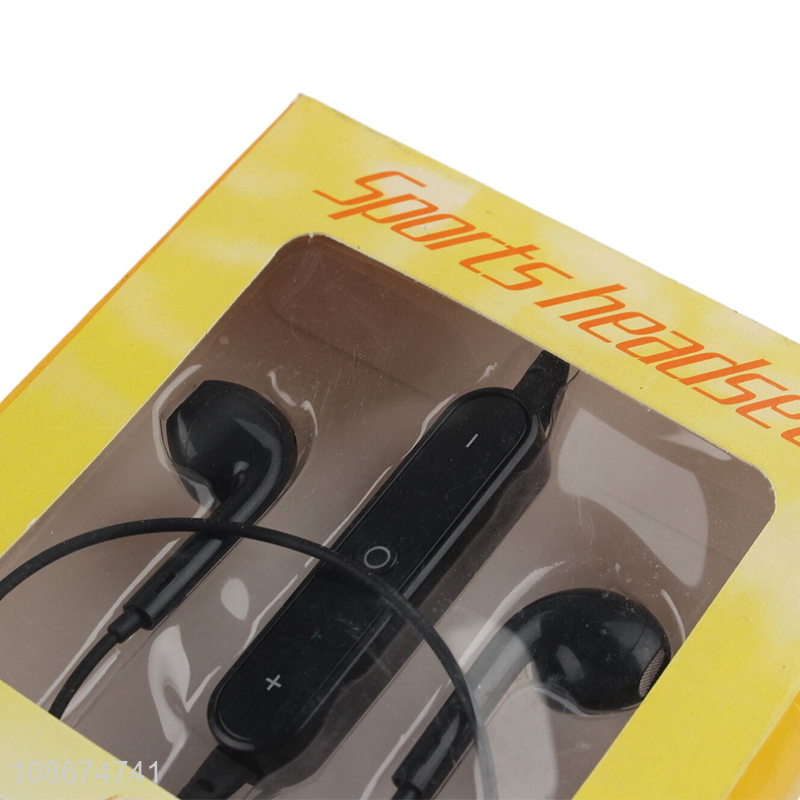 Good quality handsfree wired headset neckband bluetooth sport earphones