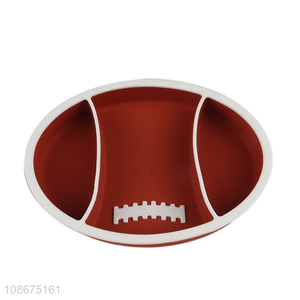 New product silicone rugby plate divided baby plate for toddlers