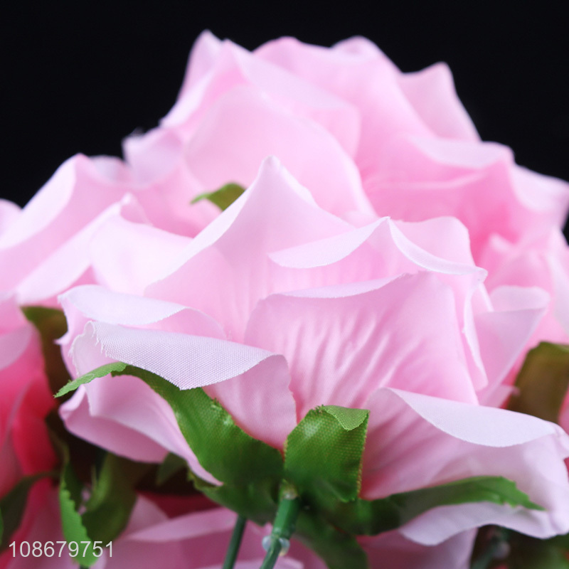 Hot selling 7 heads lifelike flowers artificial roses for wedding decoration