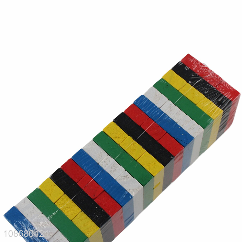 Wholesale wooden stacking building blocks toys tumbling blocks board game