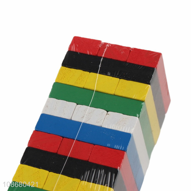 Wholesale wooden stacking building blocks toys tumbling blocks board game