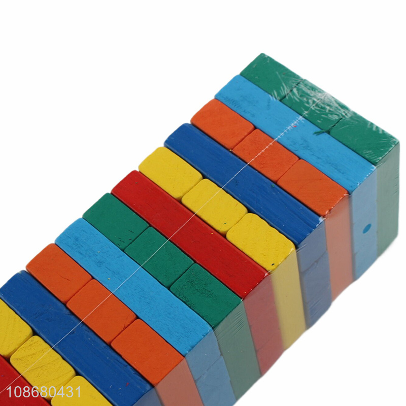 Wholesale educational wooden stacking building blocks toys for kids toddlers