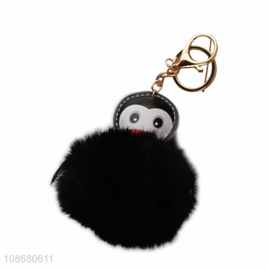 Yiwu factory cartoon penguin shape plush key chain for sale
