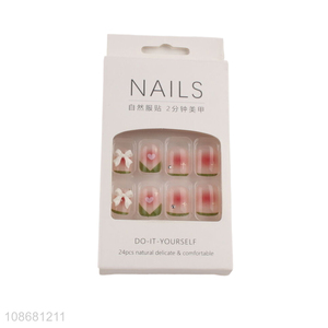 Wholesale 24pcs French style nail tips full cover fake nails