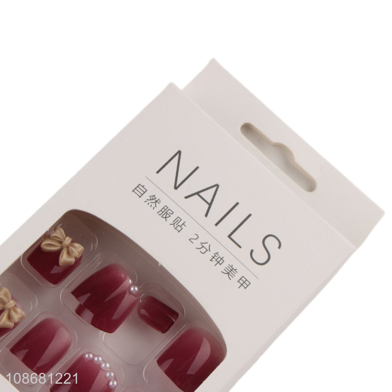 Hot sale 24pcs long lasting ballerina fake nails bridal nail tips