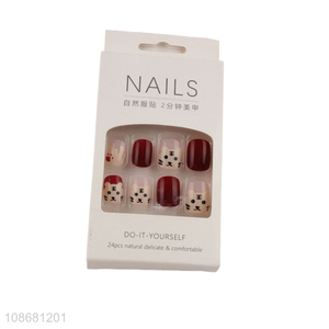 New product 24pcs cute nail tips press on nails fake nails