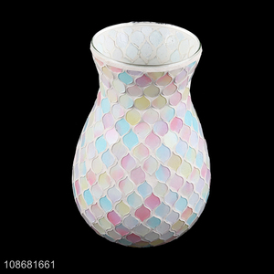 China products modern colored mosaic glass <em>flower</em> <em>vase</em> for home décor