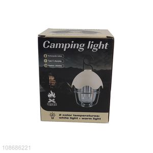 Top selling hanging outdoor rechargeable battery camping light wholesale
