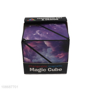 Wholesale kids educational fidget toy geometric changeable magnetic magic cube