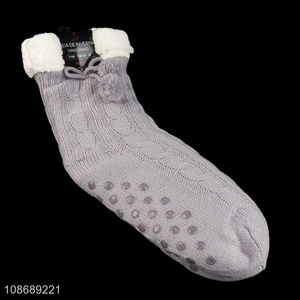 Wholesale winter warm anti-slip slipper socks indoor socks with grips
