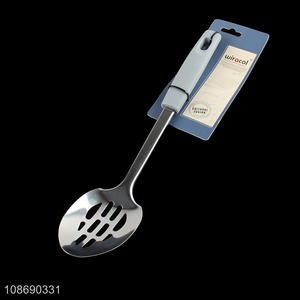 Top selling stainless steel cook serving slotted spoon wholesale