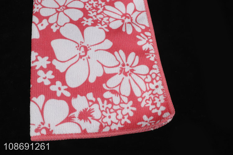 China factory flower pattern microfiber cleaning towel cleaning cloth for sale