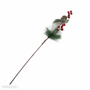 New arrival home décor red berries christmas artificial picks for sale