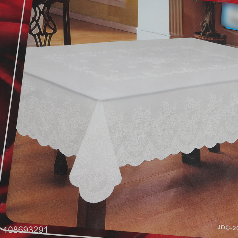Good selling white rectangle table decoration table cloth for home rectangle