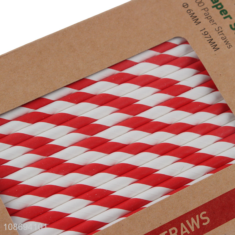 Good quality 100pcs eco-friendly biodegradable disposable paper drinking straws