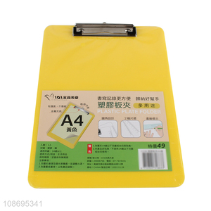 Popular products portable plastic plate folder A4 file clipboard for sale