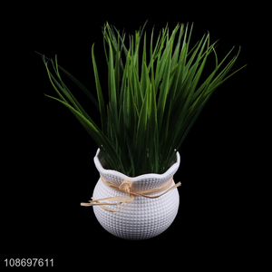Wholesale artitificial bonsai fake grass potted plant for indoor outdoor decor