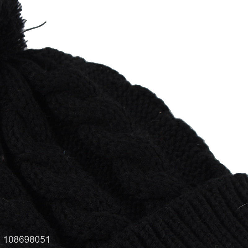 Top products black adult winter beanies hat knitted hat for outdoor