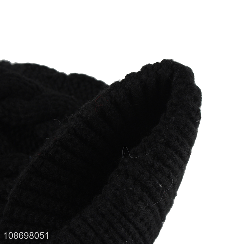Top products black adult winter beanies hat knitted hat for outdoor