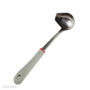 Top selling stainless steel kitchen gravy spoon sauce ladle with spout