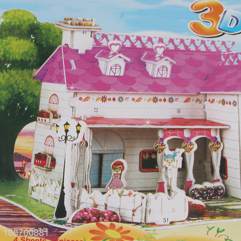 Good quality 33 pieces 3D Japanese style villa jiasaw puzzle toy