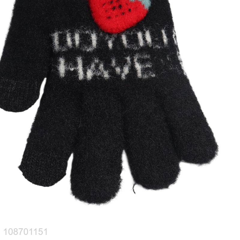 Top selling girls polyester warm winter gloves touch screen glove wholesale