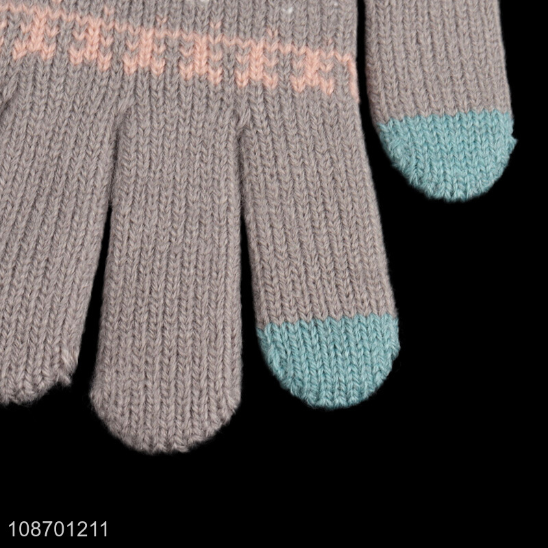 High quality soft warm winter polyester gloves touch screen gloves for sale
