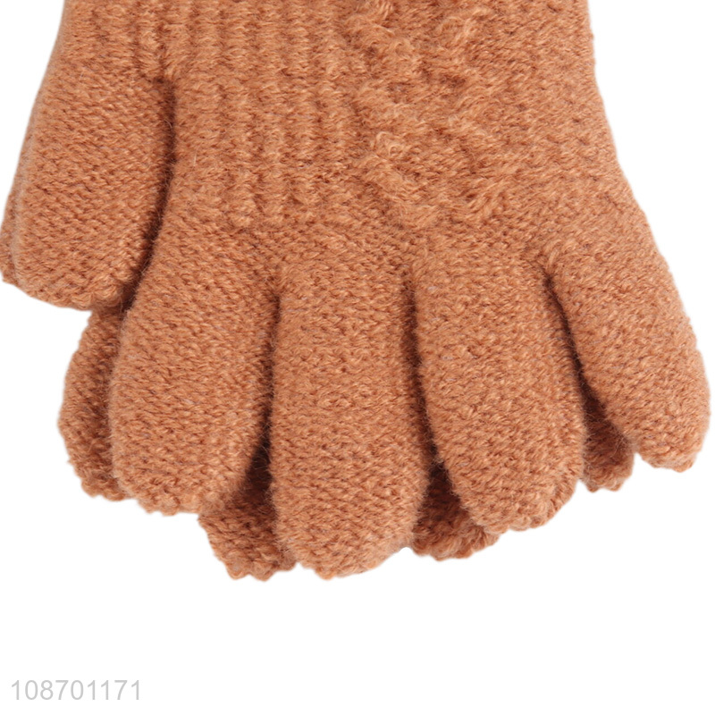 Latest products children polyester warm thickened gloves knitted gloves for sale
