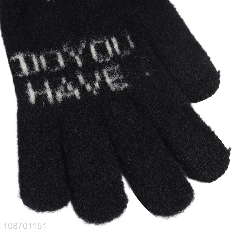 Top selling girls polyester warm winter gloves touch screen glove wholesale