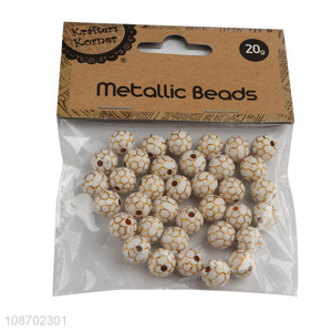 Factory supply round metallic football beads DIY jewelry making kit