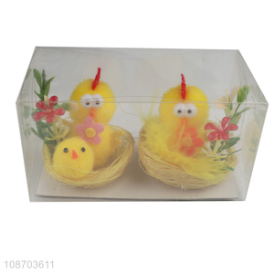 Wholesale mini Easter chicks with nest for Easter <em>party</em> favors table decor