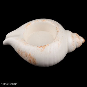 Factory supply ceramic conch candle holder candlestick for living room decor