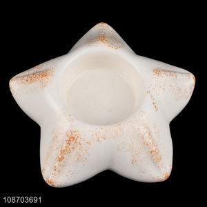Hot selling ceramic starfish candle holder candlestick for pillar candles