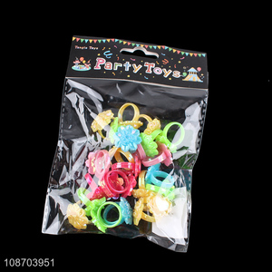 Top selling plastic flower jewelry ring for party supplies