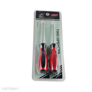 Factory wholesale 2pcs slotted & philips screwdriver set with comfort grip