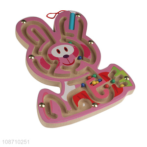 High quality rabbit shape magnet bead maze games for kids educational toys