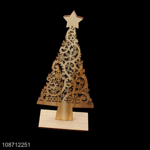 Good quality laser cutting wooden Christmas tree Christmas ornaments