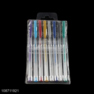 New product 8pcs metallic ink gel pens for student writing & drawing