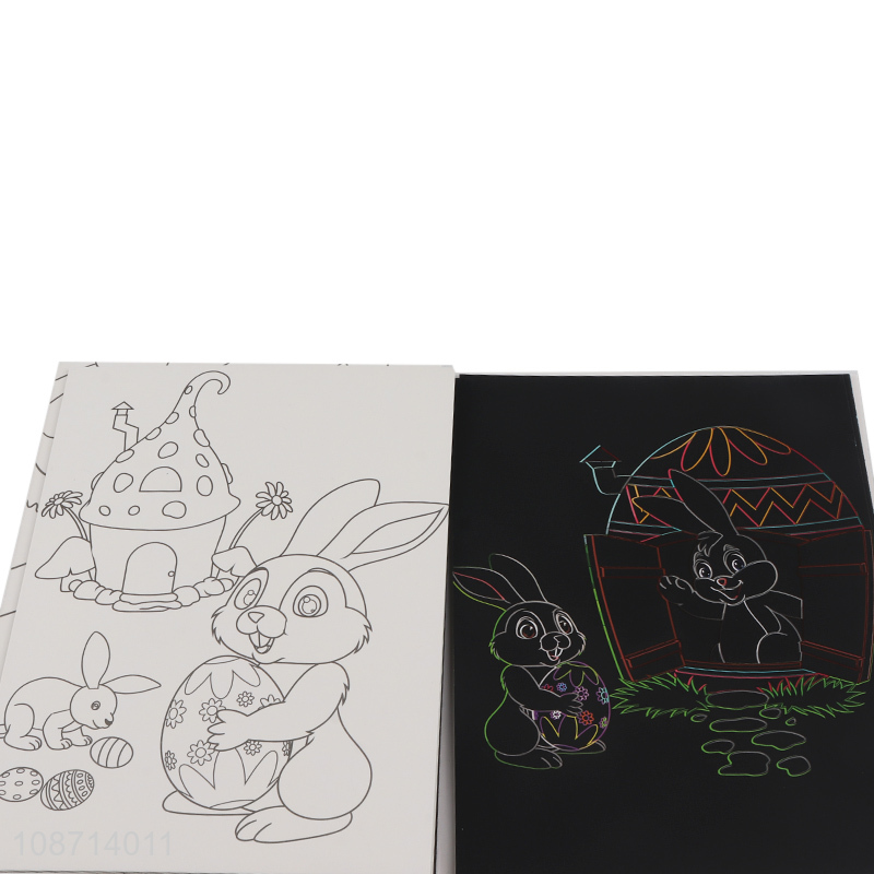 Factory direct sale easter series children diy painting scratch art paper wholesale