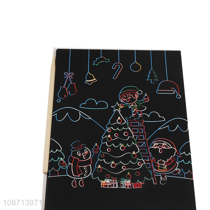 Good price christmas series kids diy scratch art card art paper for sale