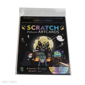 Hot selling halloween series children scratch art card art paper wholesale