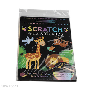 Popular products diy animal scratch art card art paper for children