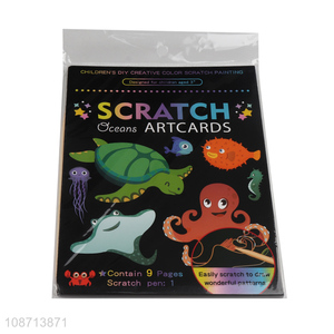 Top selling ocean series kids scratch art card art paper for painting toys